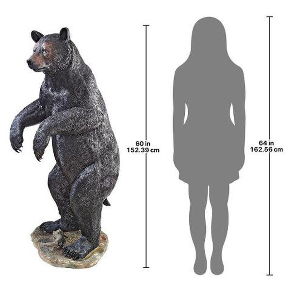 Life Size Grizzly Bear Huge Statue Black Hunter Paw Powerful Raw Energy